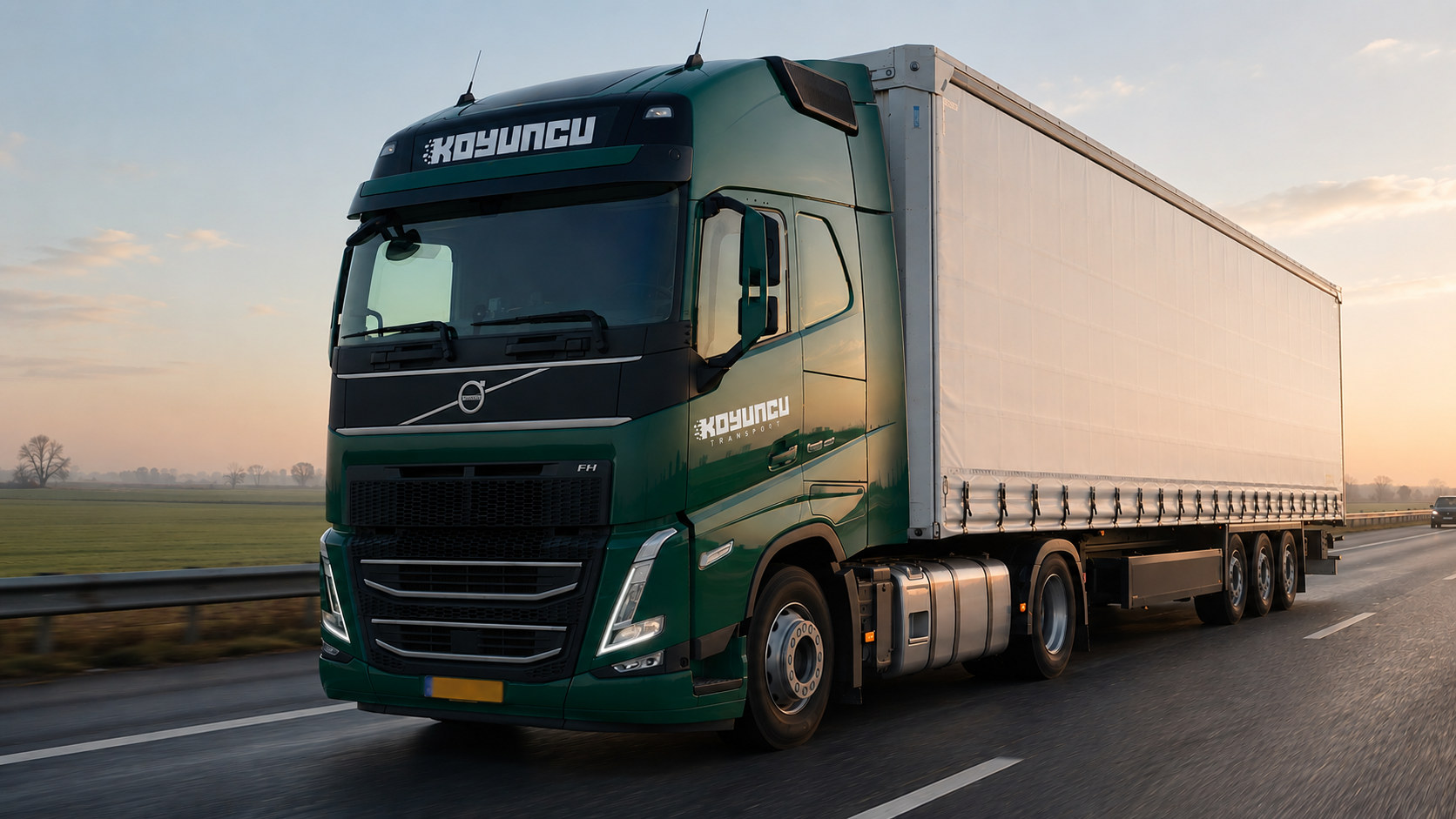 Koyuncu Transport combinatie op de Nederlandse snelweg